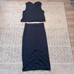 X supply cotton skirt and crop top set